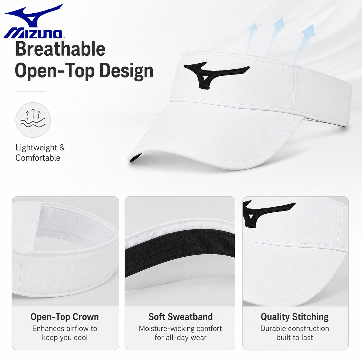 Mizuno Mens Golf Cap Hollow To - огляд і ціна Running Cap Lightweight