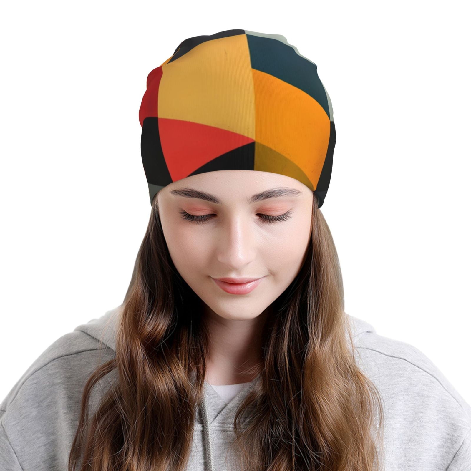 Geometric Cube Pattern Art Pri - огляд і ціна Beanie Cuffed Knit