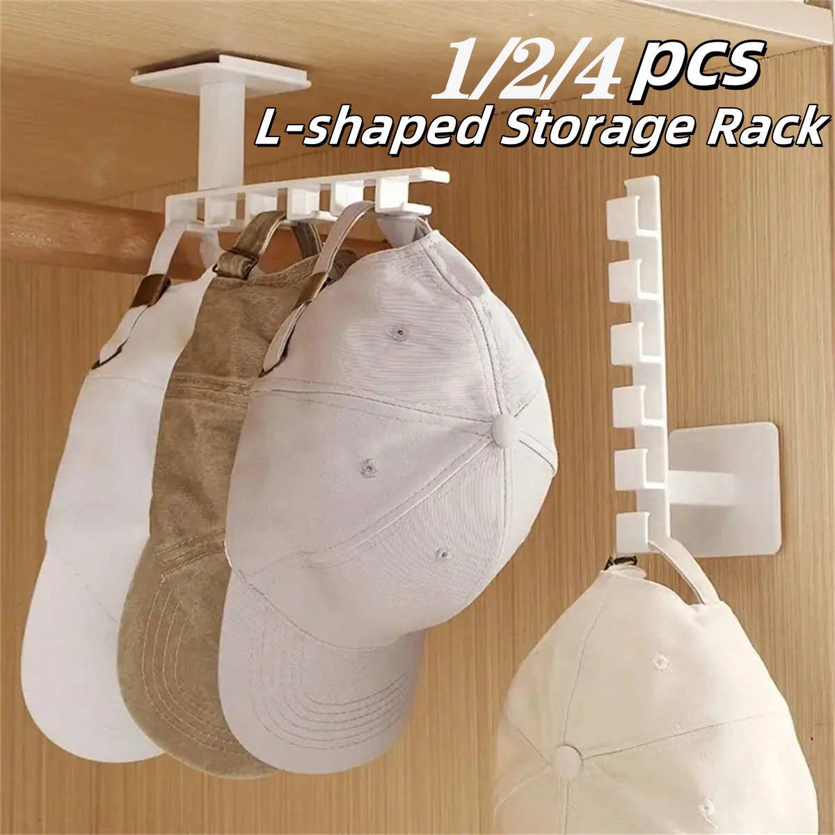 1/2/4Pcs Punch Free Hat Hanger - огляд і ціна Baseball Cap Structured
