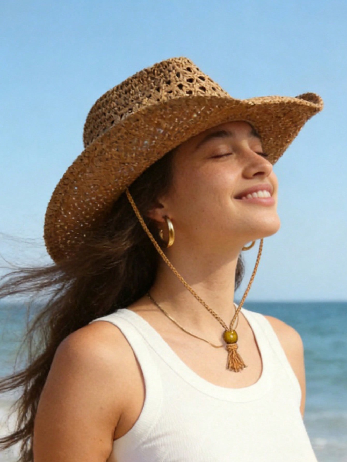 1pc Unisex Retro Hollow Curled - огляд і ціна Cowboy Hat Straw